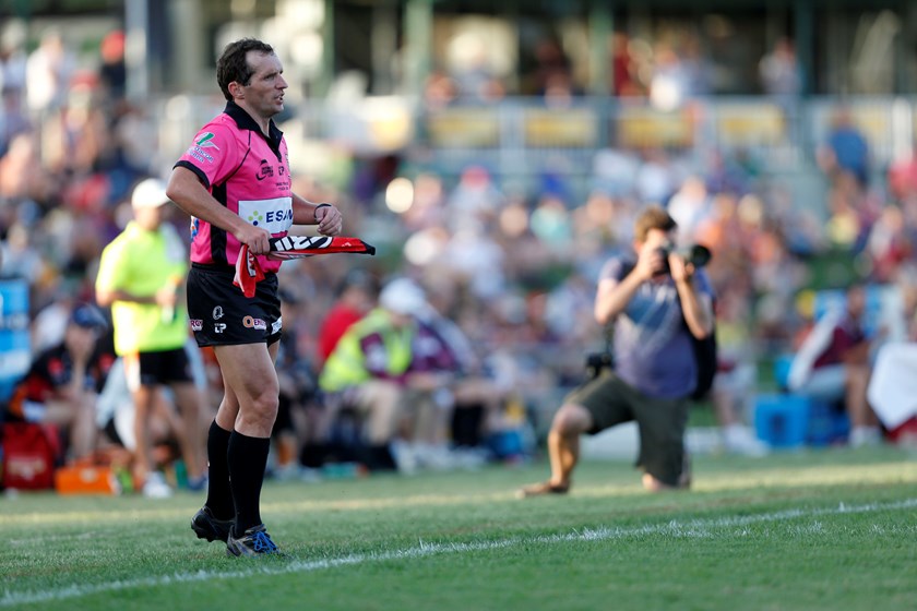 Steve Kanowski running the line in 2013.