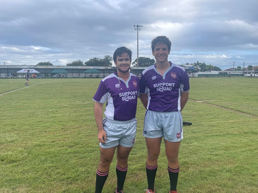 Referees wearing the Support Squad officiating jersey in Maryborough.