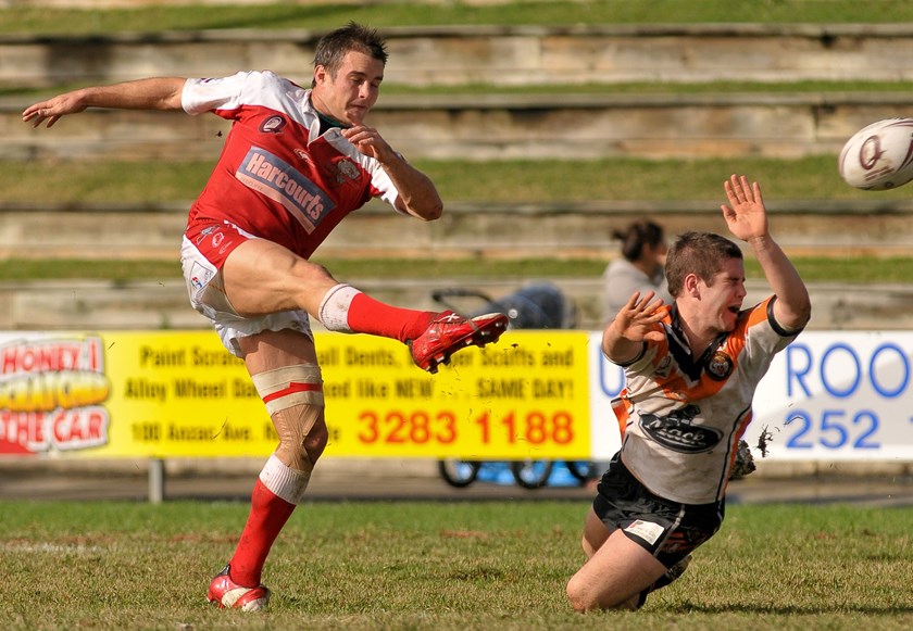 Dane Campbell in action with Redcliffe Dolphins. Photo: QRL Archives