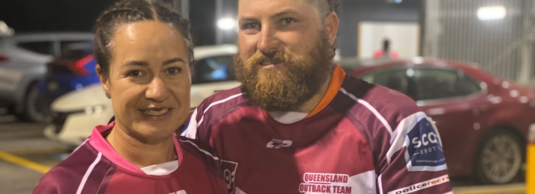 Trent and Nadia together after playing for the 2021 Queensland Outback teams.