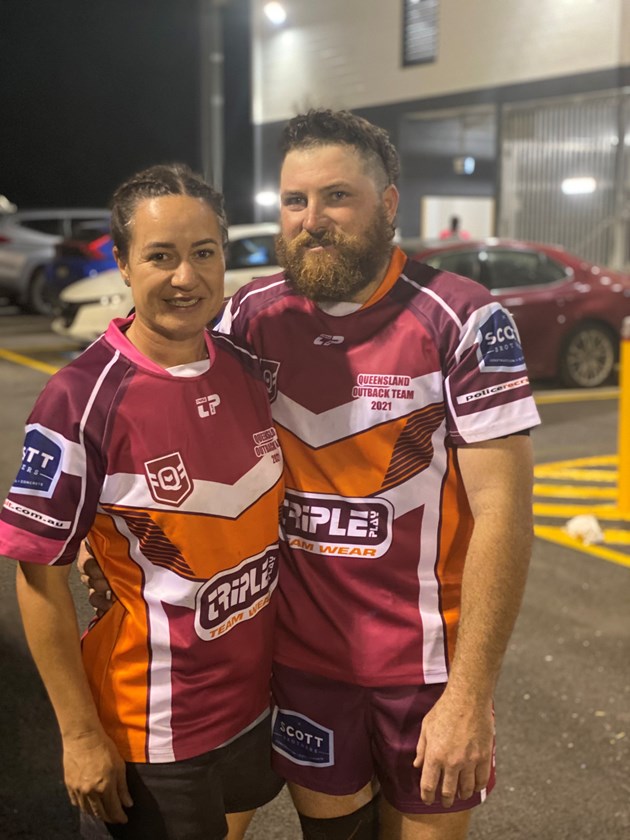Trent and Nadia together after playing for the 2021 Queensland Outback teams.