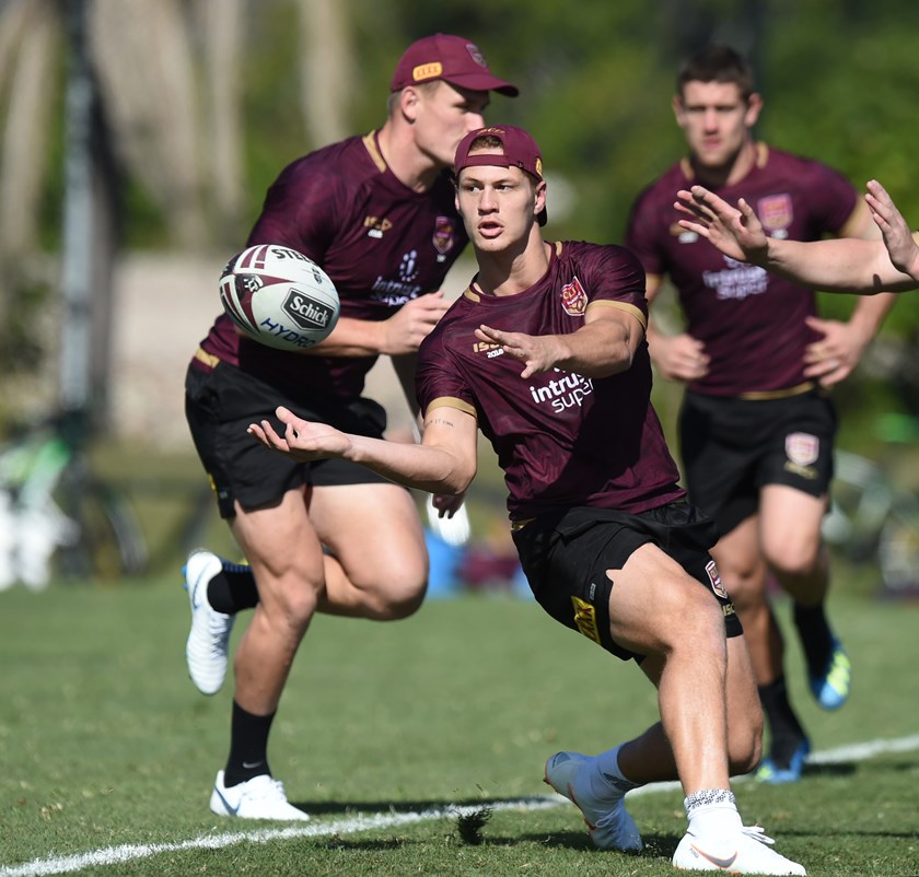 Kalyn Ponga during a Maroons training session last year. Photo: NRL Images