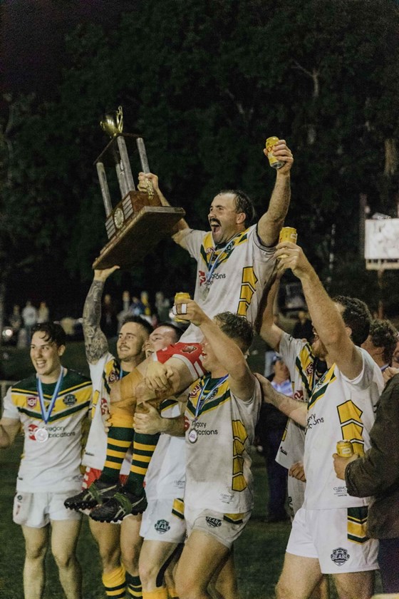 Allan Shannon on the shoulders of his teammates. Photo: Kirra Alexander - Clermont Bears Facebook