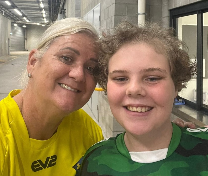 QRL Townsville area manager Kerri Ritchie with Megan-Rose on game day