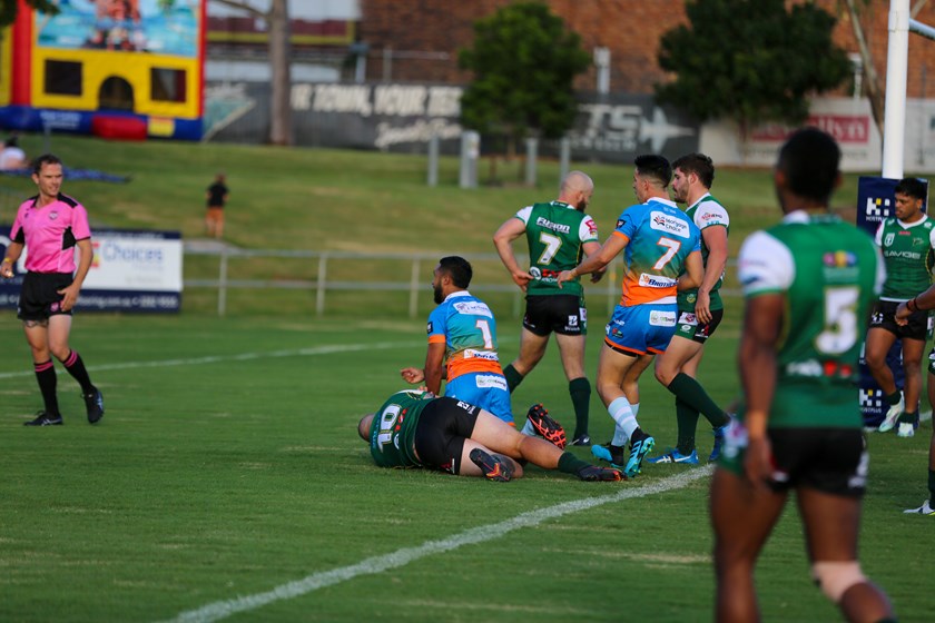 Julian Christian scored the opening try of the Northern Pride's 2022 campaign. Photo: Jorja Brinums / QRL