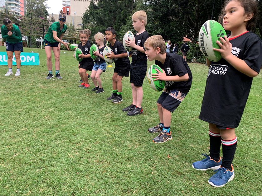 Kids taking part in a TackleReady program.