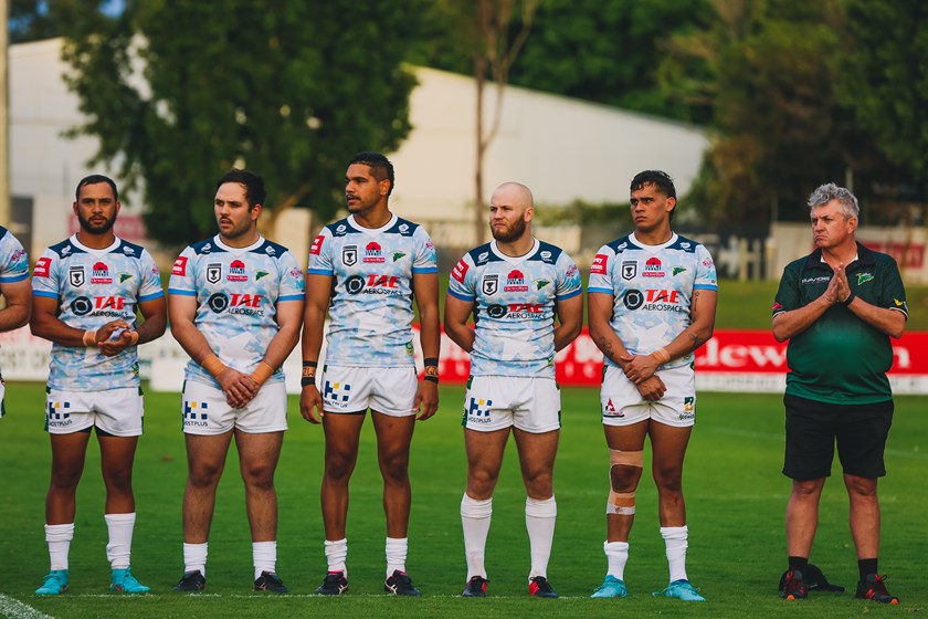 The Ipswich Jets wore special jerseys in Anzac Round to mark their Defence Force Appreciation Day. Photo: Colleen Edwards / QRL