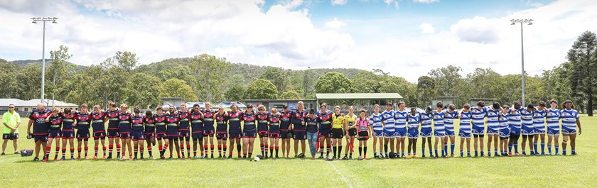 Atherton, Cairns and Linda Walker stand together for a minute's silence. Photo: Dominic Chaplin