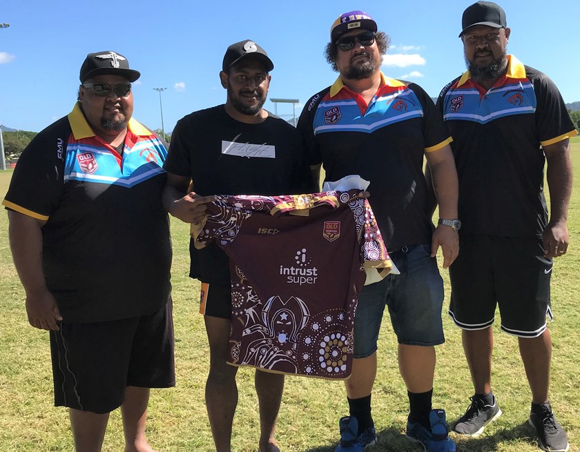 Tibau Stephen from Lower Gulf team was named Player of the Carnival and presented with a Queensland State of Origin jersey by QRL staff