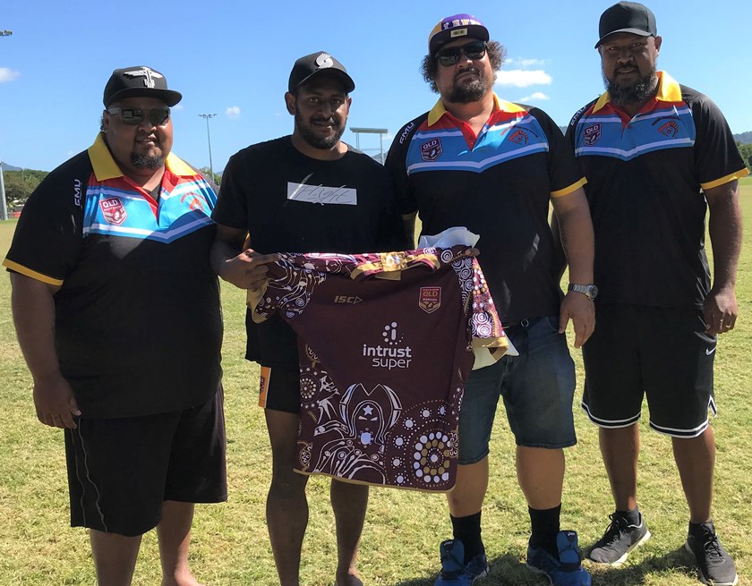 Tibau Stephen from Lower Gulf team was named Player of the Carnival and presented with a Queensland State of Origin jersey by QRL staff