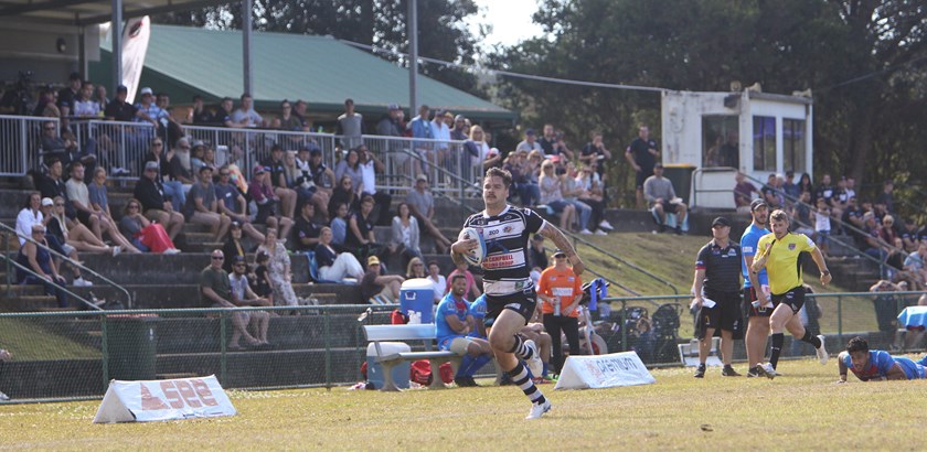 Talor Walters on his way to a Tweed Heads try. Photo: Tweed Heads Seagulls Media