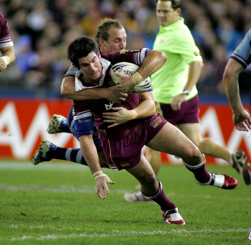In action for the Queensland Maroons. Photo: NRL Images