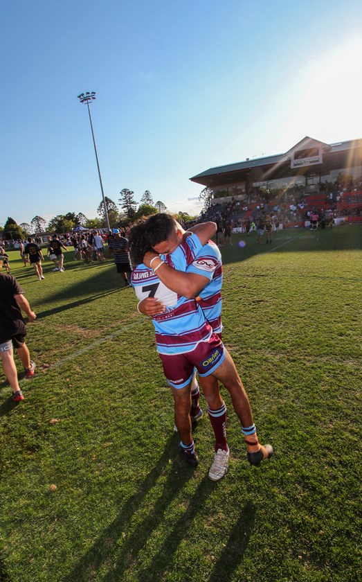 Goondiwindi celebrate after winning the 2021 A grade premiership. Photo: Jay Smith