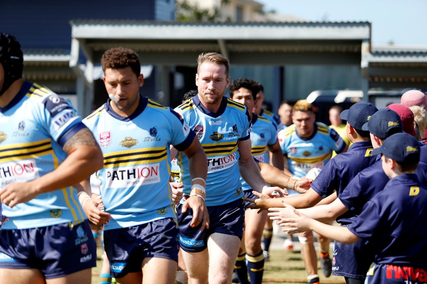 Williams running out for Norths Devils in 2018.