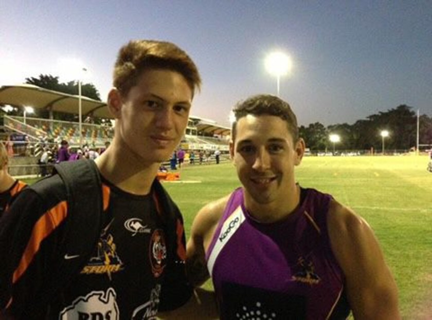 Ponga and Slater in 2013, when Ponga played Cyril Connell Cup for Easts Tigers. 