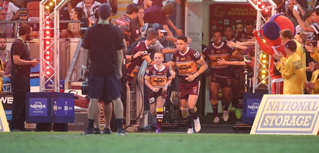 Tough cookie Charli runs out with the Broncos