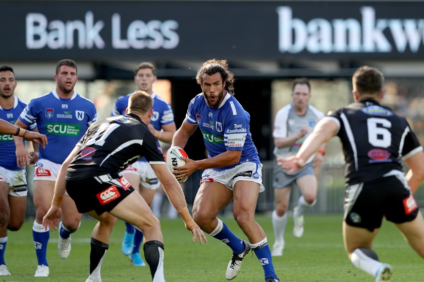 Toby Rudolf in actin for the Newtown Jets. Rudolf played for the Redcliffe Dolphins in their match on NRL grand final day last year. Photo: NRL Images