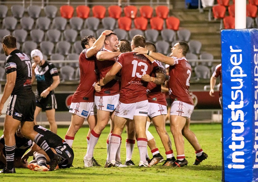 Dolphins celebrate. Photo: Redcliffe Dolphins Media