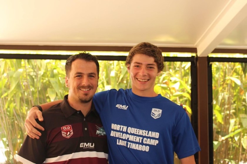 Sam O'Brien with Josh Eaton. O'Brien passed away in 2017. Photo: Supplied