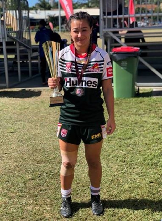 Captaining the SEQ Women's team in the QRL A Grade State Carnival in 2018 and coming home as champions! Photo: supplied by Jessica Carey