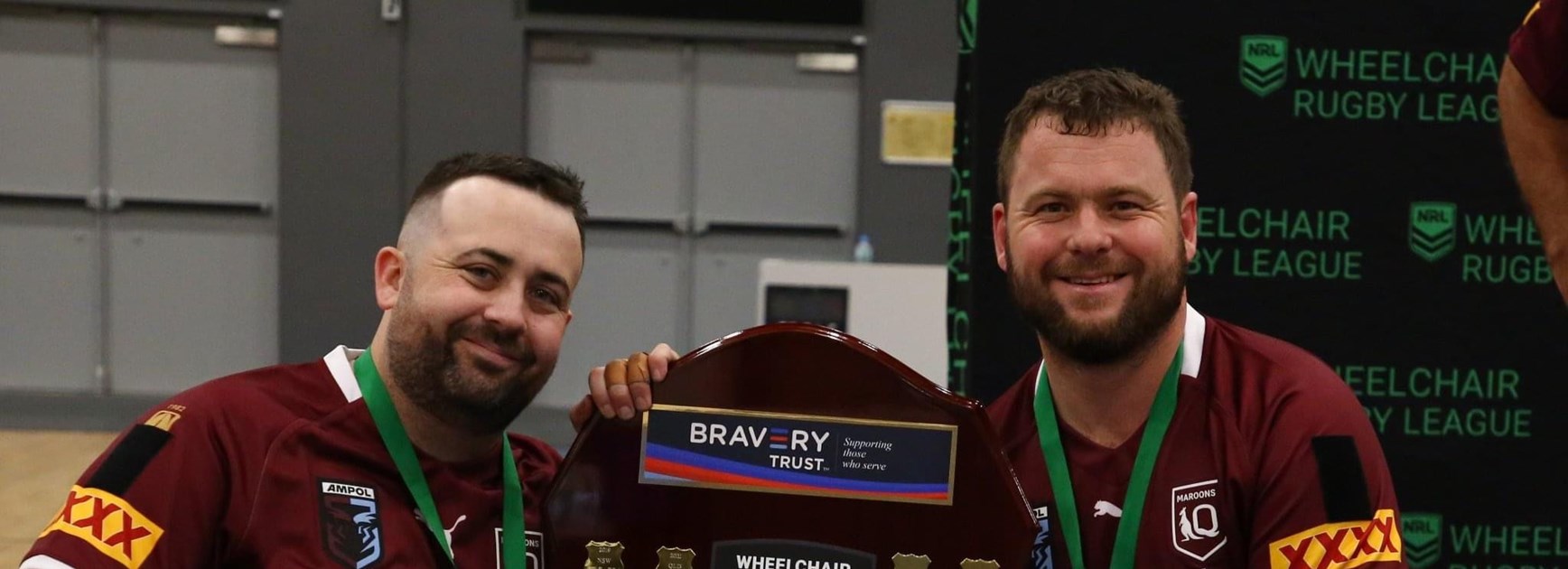 Mostran and Harre pictured together after this year's Wheelchair State of Origin. 