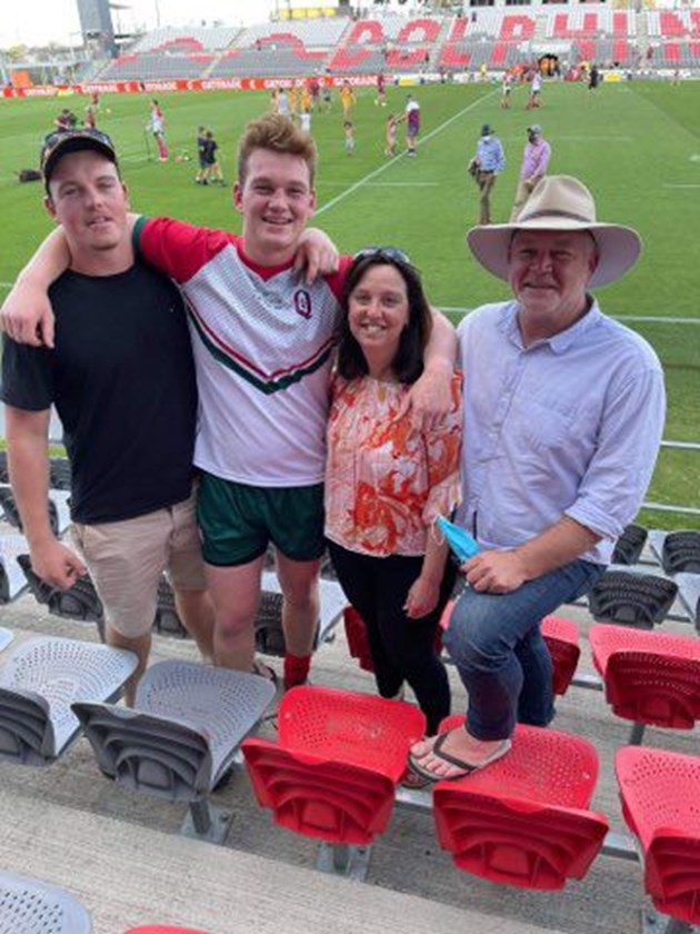 Ryan with parents Brendon and Kylie, and brother Joshua. Photo: Supplied