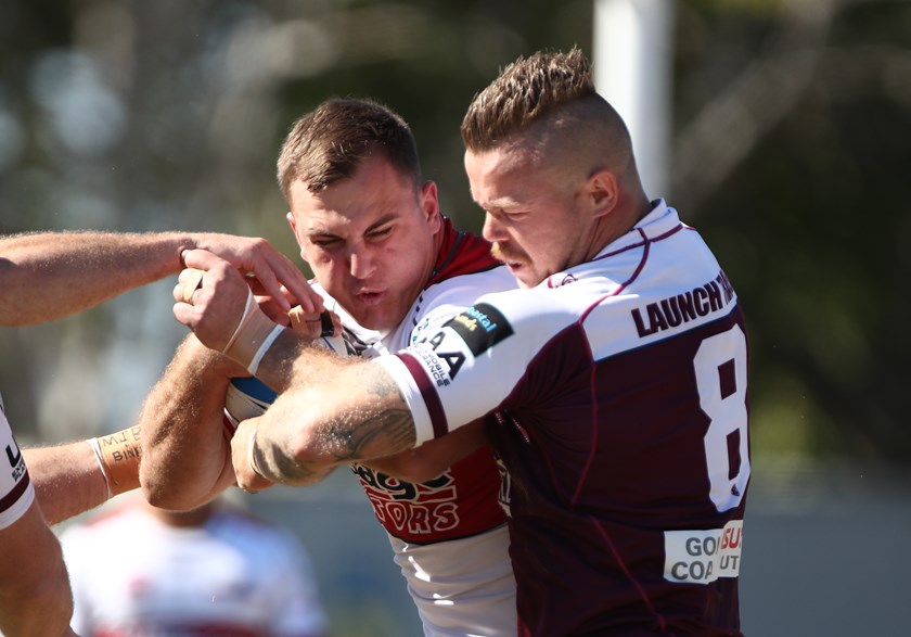 Nathan Watts in action for Redcliffe. Photo: QRL Media