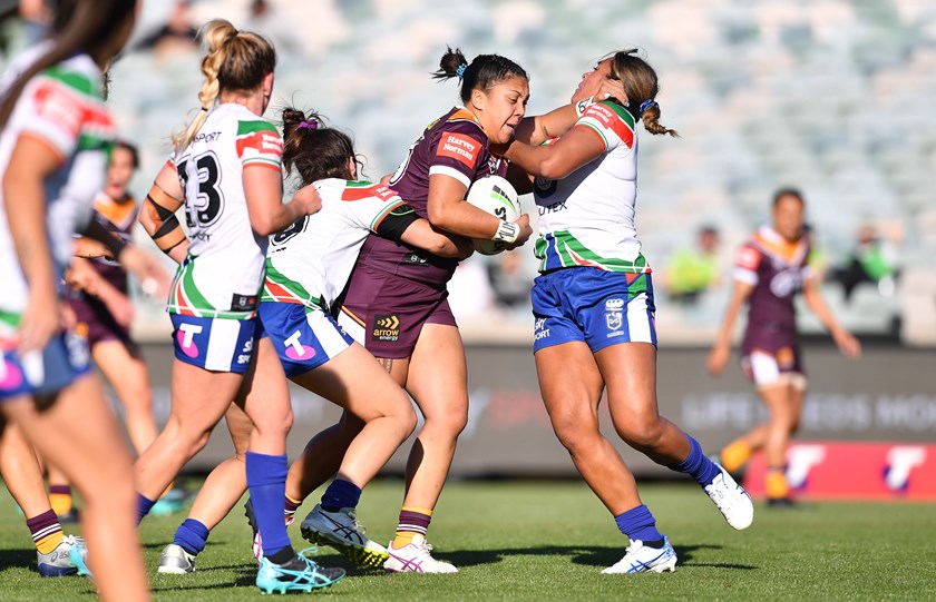 Playing for the Brisbane Broncos in the NRLW. Photo: NRL Images