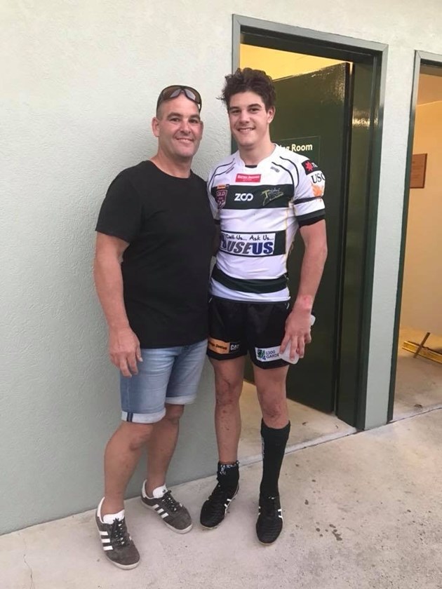 Tyler Coburn with father Dan. Photo: supplied