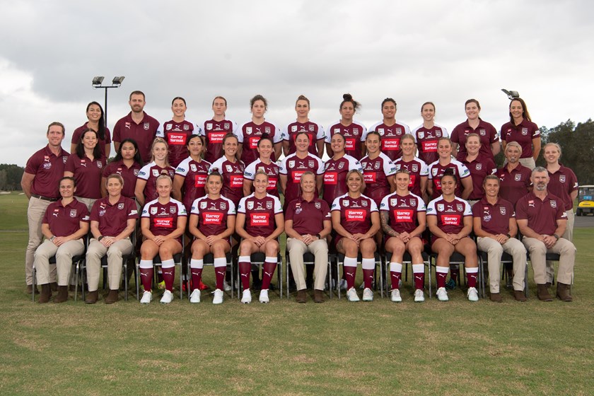 Edwards (top left) during Origin. Photo: Scott Davis/QRL