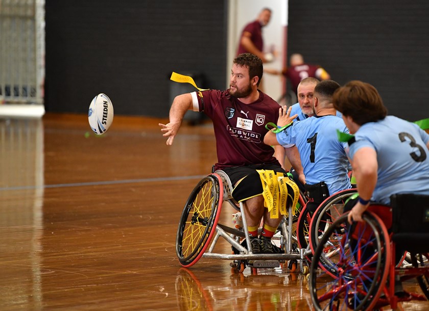 Shaun Harre in action in the 2021 State of Origin match. 
