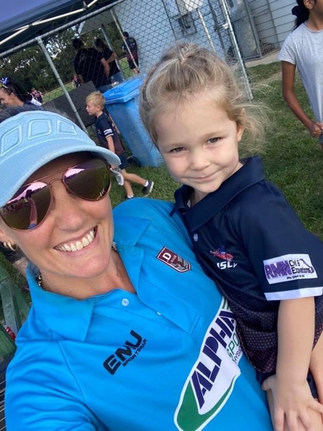 Jaz Burton with a young fan