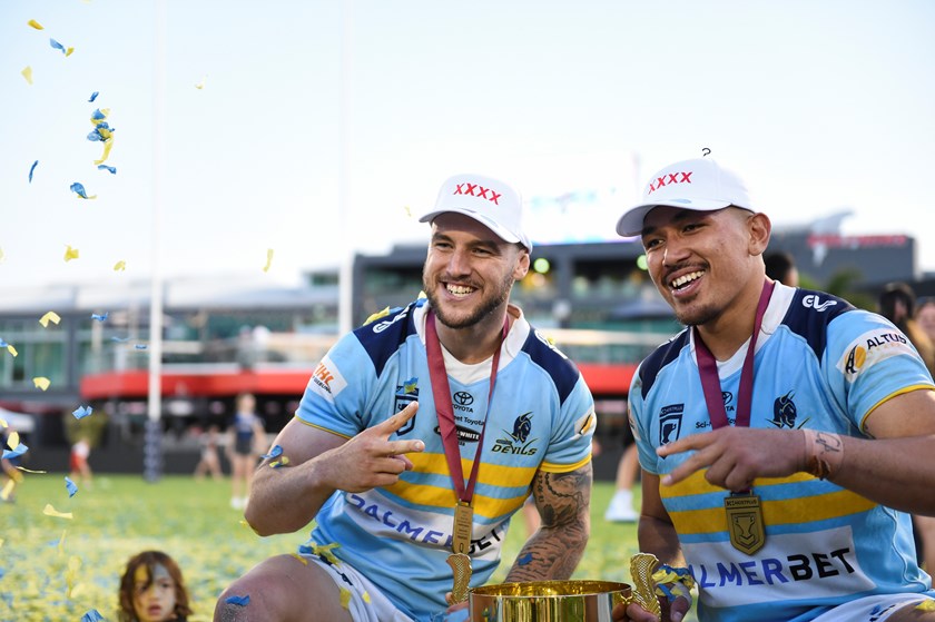 Jack Ahearn after last year's grand final. Photo: Zain Mohammed/QRL