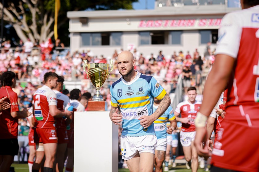 Ahearn leading the team out in last year's grand final. Photo: Erick Lucero/QRL