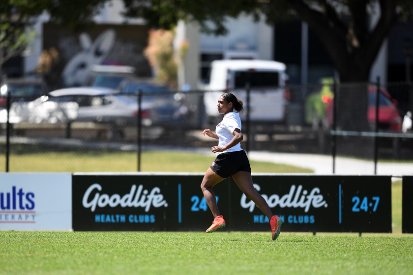 Rebecca Sepon at QLD Under 17 Country girls training. Photo: Zain Mohammed/QRL