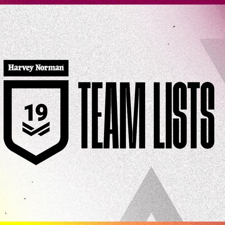 Round 2 Harvey Norman Under 19 team lists