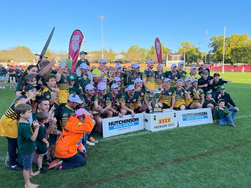 Wattles Warriors celebrate their grand final victory. Photo: supplied