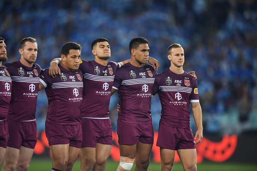 With team mates. Photo: NRL Images
