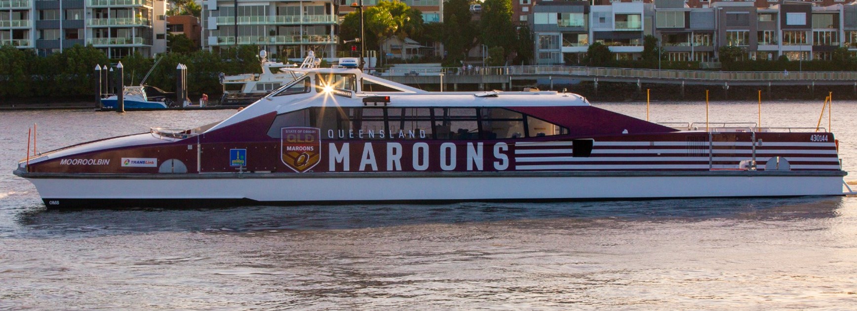 Maroons CityCat hits the Brisbane River