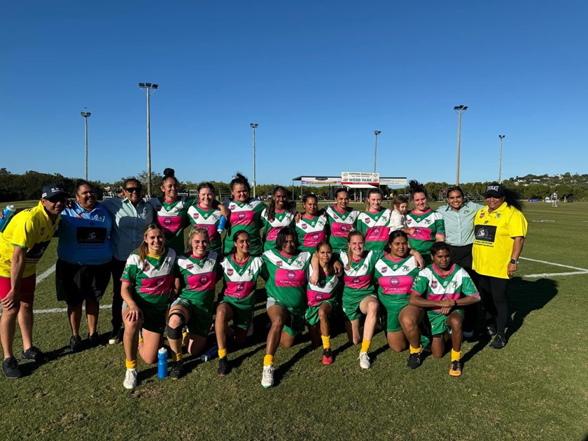 Fitzroy/Gracemere Sharks in action this year. They take on Emu Park in the Rockhampton open women's grand final this weekend.