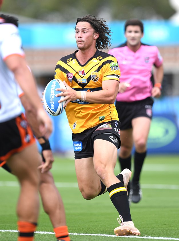 Nicho playing for the Falcons in 2019. Photo: QRL