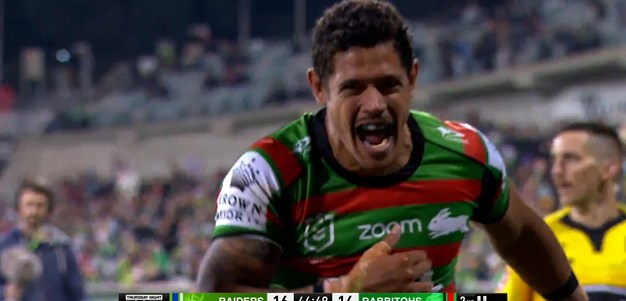 Left edge for South Sydney continues to trouble Raiders as Gagai crosses