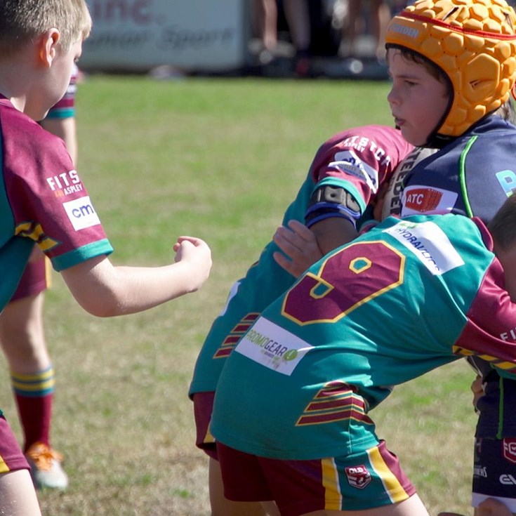 Mic'd up kids: SEQ under 7s play first game of tackle