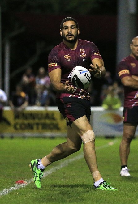 GREG INGLIS - QUEENSLAND MAROONS - PHOTO: SMP IMAGES.com / QRL MEDIA - 23rd May 2014, Action from the Queensland Maroons State of Origin training session against the Burleigh Bears at Pizzy Park. This image is for Editorial use only, any further use must be cleared in writing by the Manager Sports Media Publishing (www.smpimages.com). No third parties sales what so ever.