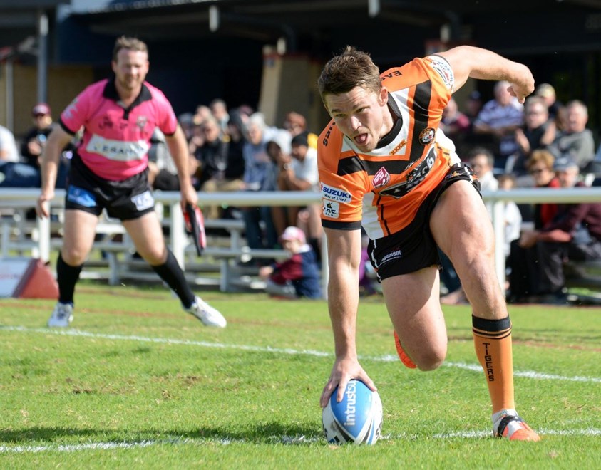 Jarrod McInally - Intrust Super Cup Round 25 - Burleigh Bears V Easts Tigers at Pizzey Park, Burleigh Heads. 2.00pm Sunday August 24, 2014. PHOTO: Scott Davis - SMP IMAGES 