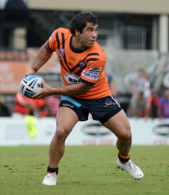 Joel Romelo - QRL Intrust Super Cup - Easts Tigers V PNG Hunters at Langlands Park, Coorparoo. 2pm Sunday March 30, 2014.