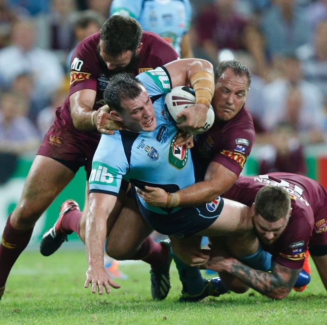 PAUL GALLEN - STATE ORIGIN GAME 1 - QLD MAROONS V NSW BLUES - 28TH MAY 2014. PHOTO: CHARLES KNIGHT - SMPIMAGES.COM. 