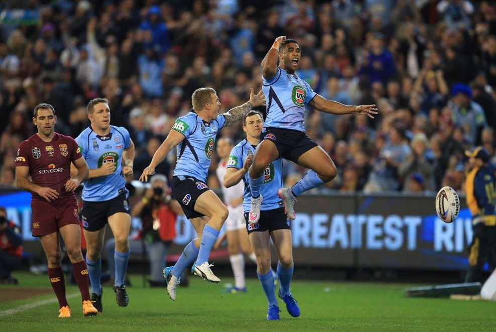 MICHAEL JENNINGS (NSW BLUES) - PHOTO SMP IMAGES / QRL MEDIA - 17TH JUNE 2015, Action from game 2 of the 2015 National Rugby League (NRL) State of Origin clash between New South Wales (NSW) v Queensland (QLD) played in Melbourne at the Melbourne Cricket Ground (MCG).Photo: SMP IMAGES / QRL MEDIA