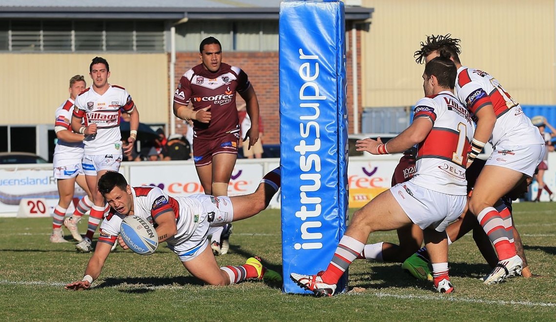 LUKE CAPEWELL (REDCLIFFE DOLPHINS) - PHOTO - SMP IMAGES / QRL MEDIA - 12TH JULY 2015 - Action from the Round 18 Queensland Rugby League (QRL) Intrust Super Cup clash between the Burleigh Bears v Redcliffe Dolphins played at Pizzy Park, Gold Coast.Photo: SMPIMAGES.COM/QRL MEDIA