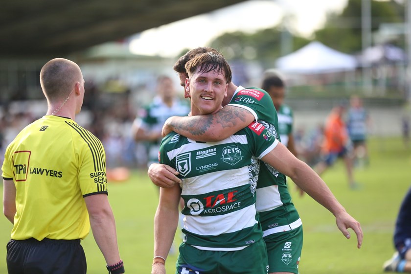 Oliver Pascoe celebrates after scoring